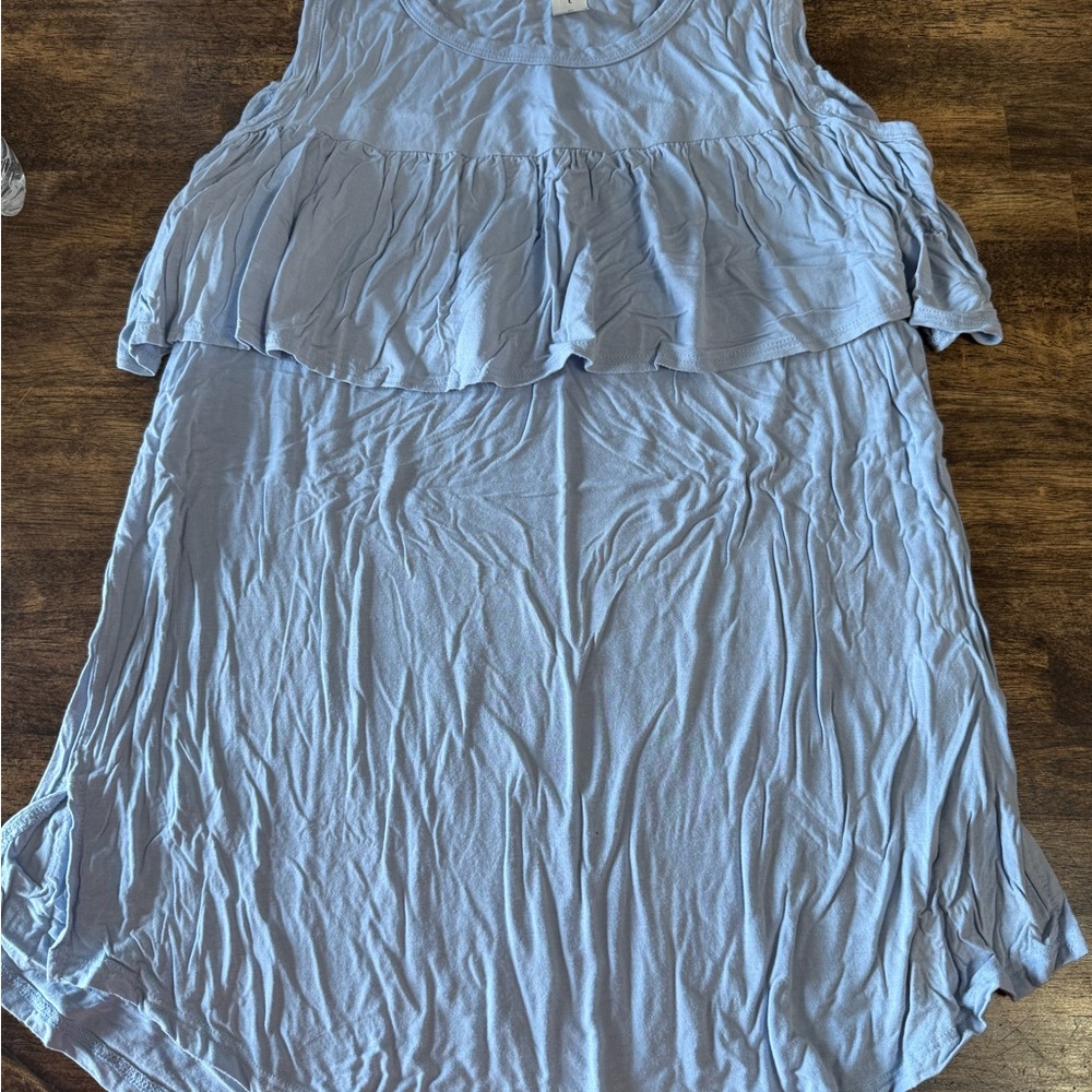 MTS Sky Blue Ruffle top